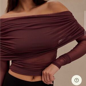 Meshki Everly Sheer Mesh Off Shoulder Top